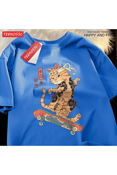StartMore تي شيرت Y2k Vintage تي شيرت ياباني هاراجوكو سكيت بورد سوشي كات