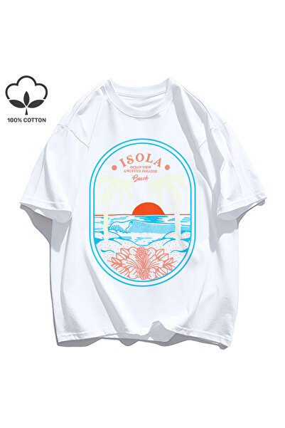 StartMore تي شيرت Y2k Vintage تي شيرت Ocean Vibw Paradibe آخر