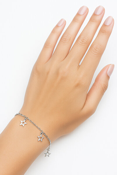 staınless steel سوار / خلخال من الفولاذ المرصع بالنجوم