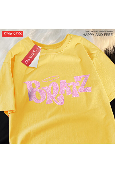 StartMore تي شيرت Y2k Vintage تي شيرت وردي بأحرف كرتونية Bratz