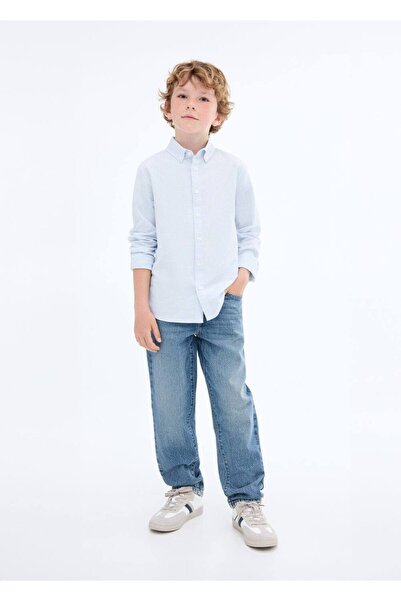 MANGO Kids Çizgili Oxford gömlek
