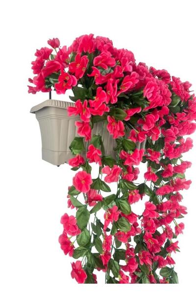 Nettenevime Yapay Çiçek Fuşya Begonvil Sarkan Menekşe Mokka Küpeşte Askılı Saksıda Balkon Çiçeği Çiçek Sepeti