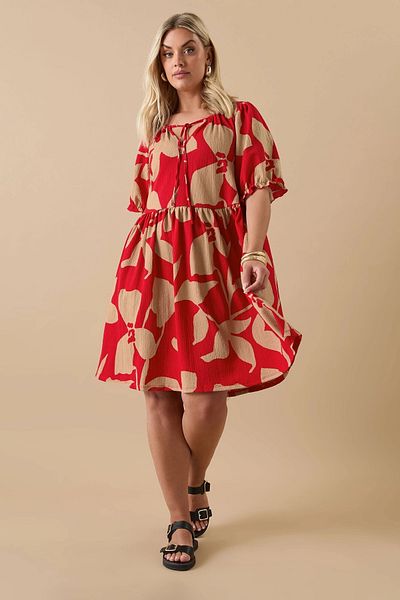 Stil Diva Plus Size V-Neck Wrap Fabric Tie Front Mini Dress 304141