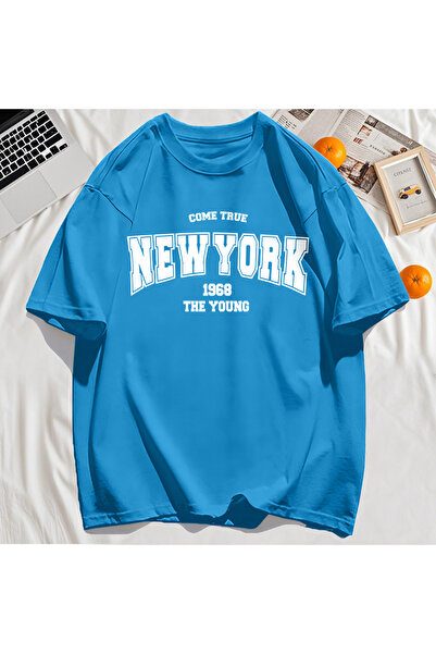 StartMore Y2K Vintage T-Shirt Tee Real Come New York 1968 Simple Art Letter P...