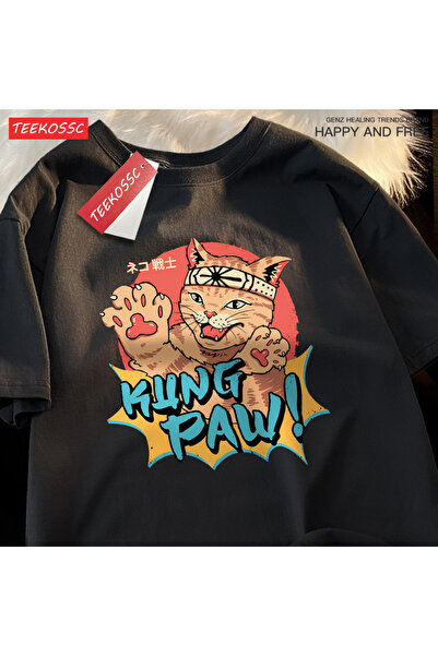 StartMore تي شيرت Y2k Vintage تي شيرت ياباني Harajuku Cat Warrior