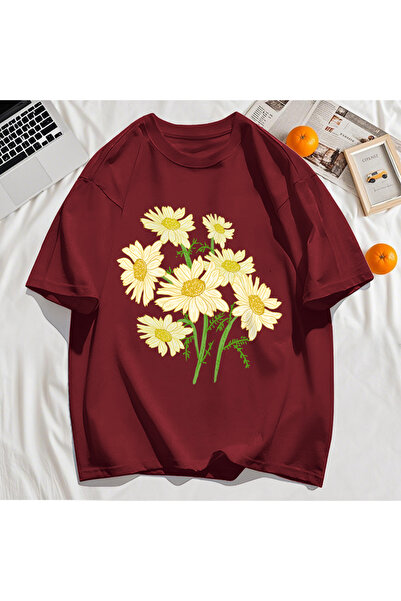 StartMore تي شيرت Y2k Vintage تي شيرت مطبوع عليه زهور صفراء