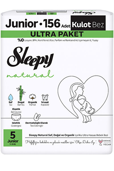 Sleepy Natural ULTRA Paket Külot Bez 5 Numara Xlarge 156 Adet