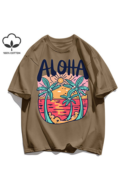StartMore Y2K Vintage T-Shirt Tee Beach Style Aloha Prints