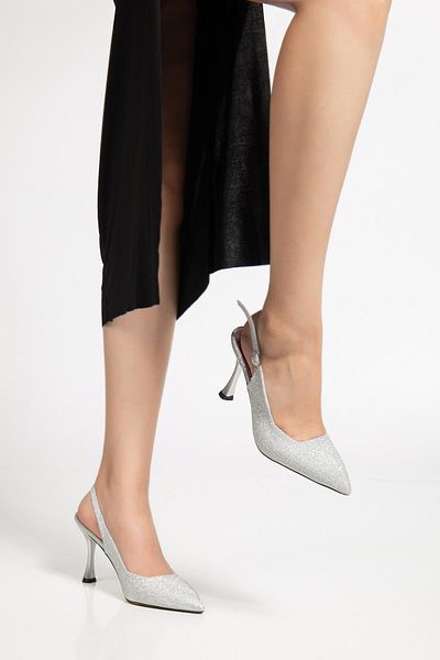 SUİNS SHOES Pantofi de seară cu toc argintiu Suins Flare pentru femei