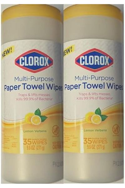 Clorox Multi-Purpose Paper Towel Wipes - Lemon Verbena, 35 CT (2 Pack)