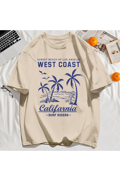 StartMore تي شيرت Y2k Vintage تي شيرت مطبوع عليه ساحل الغرب كاليفورنيا