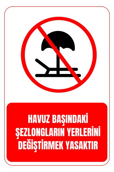 Girl Power 35 X 50 Poolside Sunbeds Cannot Be Moved Foil Printing Sticker Warning Sign