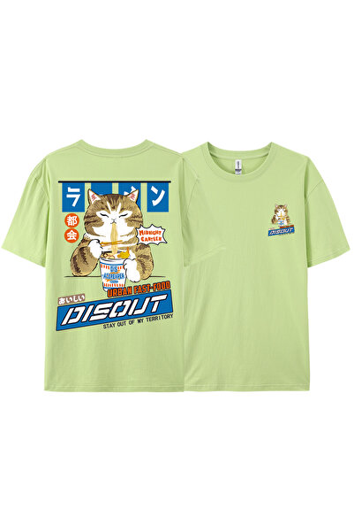 StartMore تي شيرت Y2k Vintage تي شيرت Harajuku Cat Cartoon يأكل النودلز