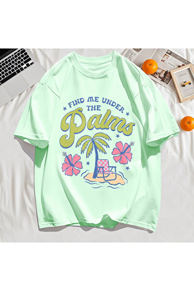 StartMore تي شيرت Y2k Vintage تي شيرت Find Me Palm Beach طباعة تصميم أشجار جو...