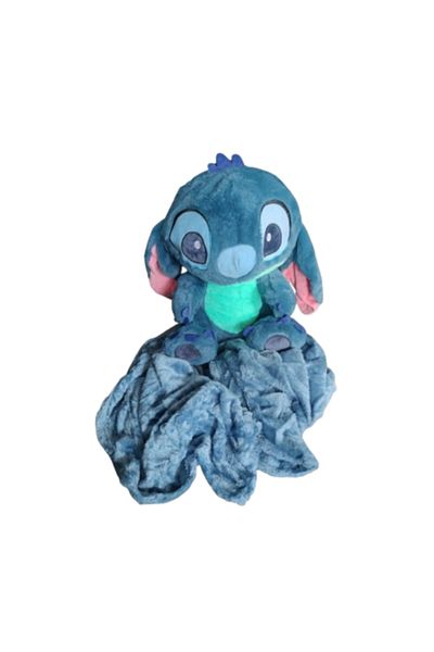 victiny Jucărie de pluș Stitch cu pătură pufoasă 100/180 cm VICTINY® 45 cm / Albastru pufos