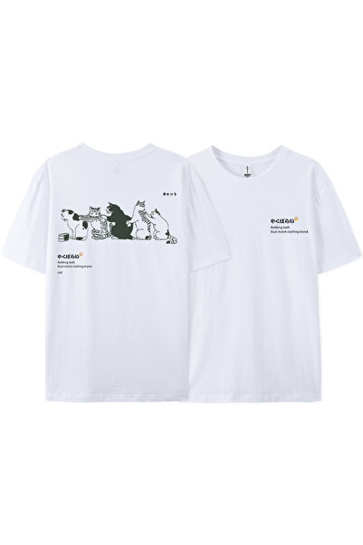 StartMore Y2K Vintage T-Shirt Tee Japan Harajuku Tail Cat Fun Print