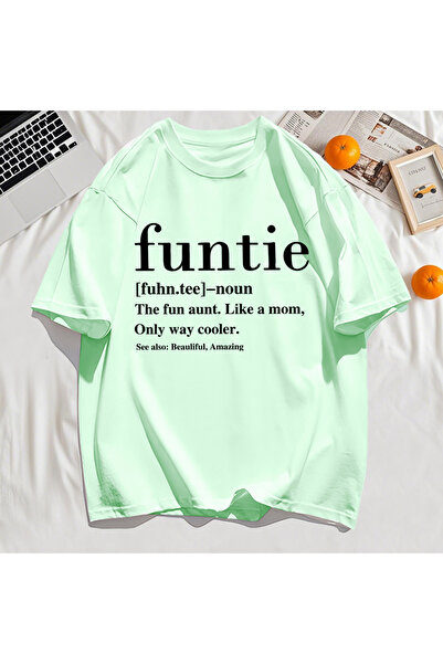 StartMore تي شيرت Y2k Vintage تي شيرت Funtie Aunt Like Mom Fun مطبوع