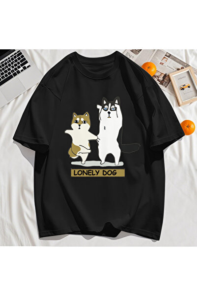 StartMore تي شيرت Y2k Vintage تي شيرت مطبوع عليه Husky وShiba Inu