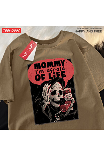 StartMore تي شيرت Y2k Vintage تي شيرت الأم أنا أخاف من الحياة