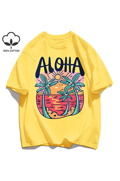 StartMore تي شيرت Y2k Vintage تي شيرت بنمط الشاطئ مطبوع عليه Aloha