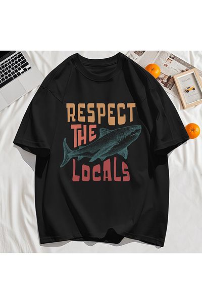 StartMore Y2K Vintage T-Shirt Tee Vintage Locals Sharks Homage Print