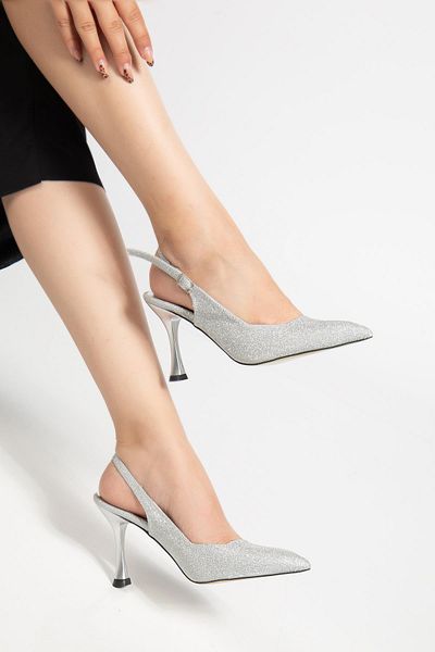 SUİNS SHOES Pantofi de seară cu toc argintiu Suins Flare pentru femei