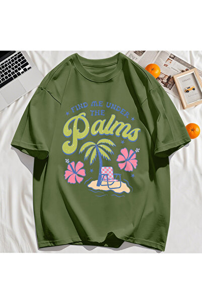 StartMore تي شيرت Y2k Vintage تي شيرت Find Me Palm Beach طباعة تصميم أشجار جو...