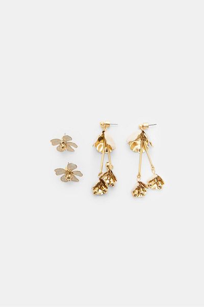 Stradivarius Set of 2 floral earrings