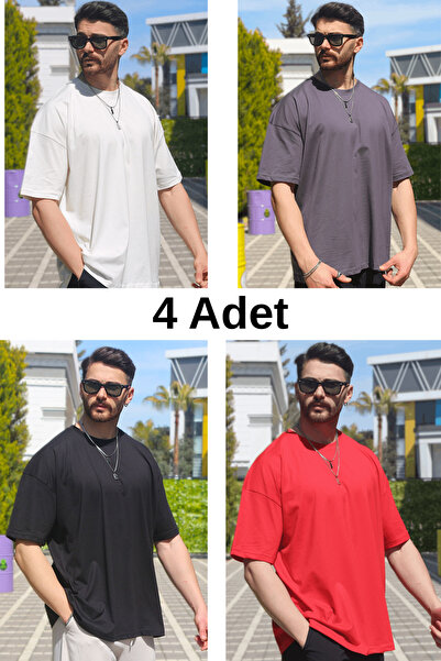 INFLUYENTE Tricou cu decolteu pentru bărbați, cu mai multe pachete, din țesăt...