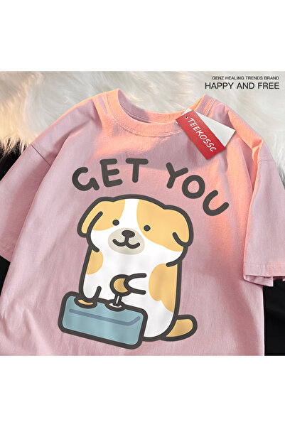 StartMore تي شيرت Y2k Vintage Tee Buyer Baby Fun Dog Print