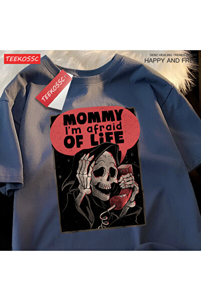 StartMore تي شيرت Y2k Vintage تي شيرت الأم أنا أخاف من الحياة
