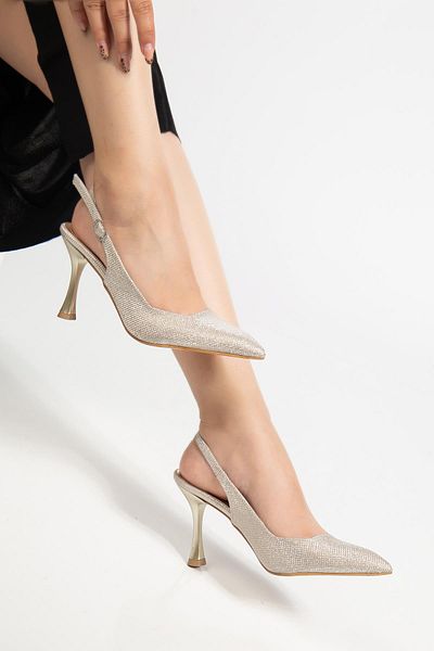SUİNS SHOES Pantofi de seară cu toc argintiu Suins Flare pentru femei