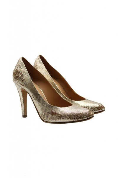 Maison Margiela Maison Margiela Pump With Destroyed Effect Gold Lurex Fabric Shoes