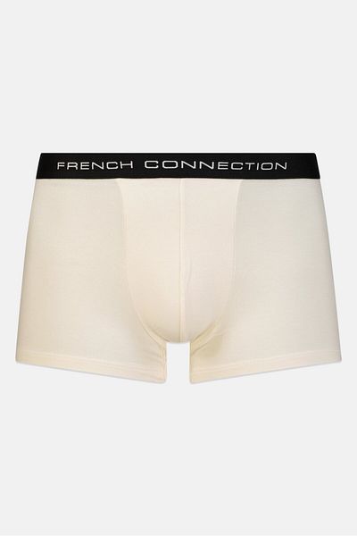 French Connection Men Brand Logo Trunk Underwear, Cream/Black