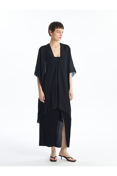 LC Waikiki Lcw Dream Women's Shawl Collar Plain Kimono