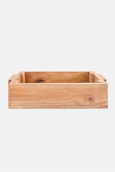 Muy Mucho Mahohany Rectangular Wooden Tray, Brown