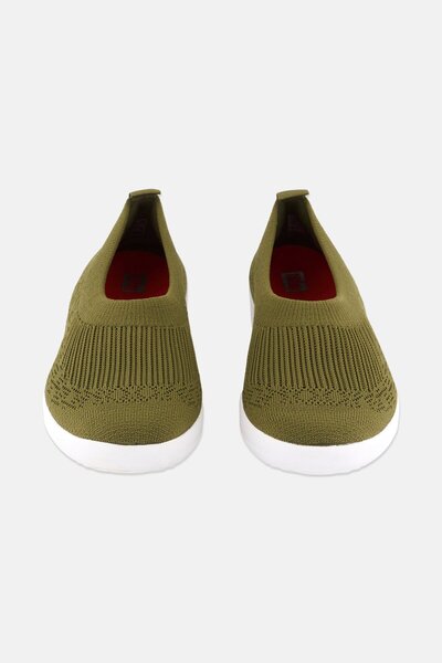 Fitflop Women Uberknit Slip On Casual Shoes, Green/White