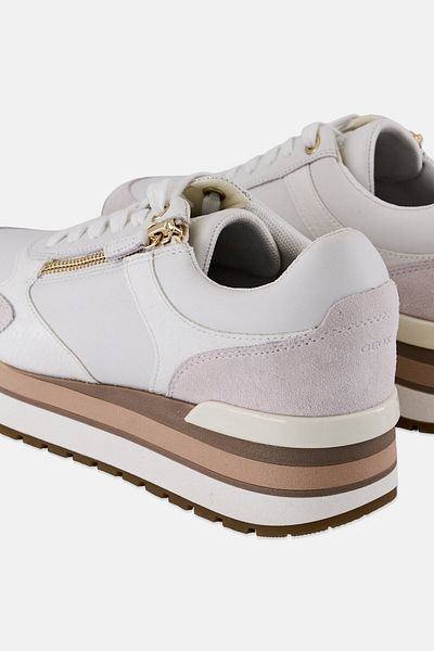 Geox Women D New Kency Lace Up Casual Shoes, Multicolor