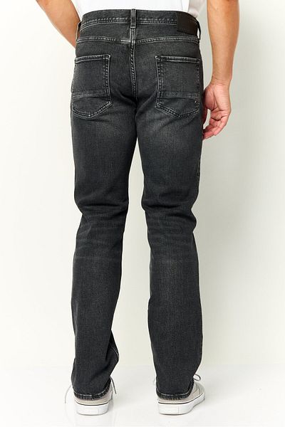 Tommy Hilfiger Men Straight Fit Washed Stretchable Denim Jeans, Black