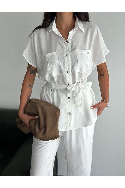 Noa Noa Rivet Detailed Shirt Pants Set