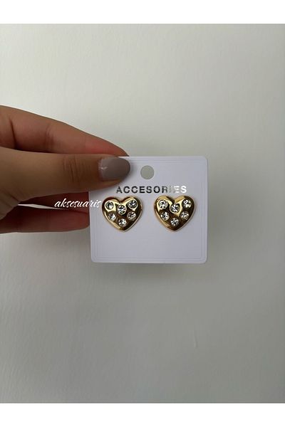aksesuaris Zircon Stone Heart Women's Earrings