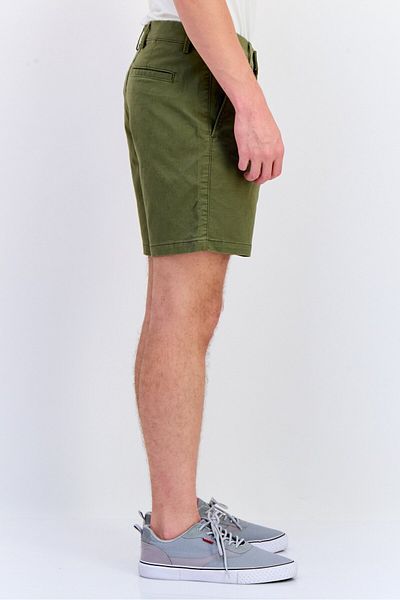 GAP Men Regular Fit Solid 7 Inseam Chino Shorts, Olive