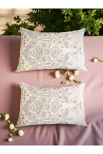 CollessiaHome Μαξιλαροθήκη 2 τεμαχίων με σατέν σχέδιο από 100% βαμβάκι
