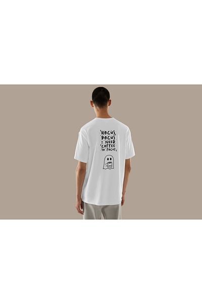 YEACHY Unisex T-Shirt με στάμπα Ghost And Coffee