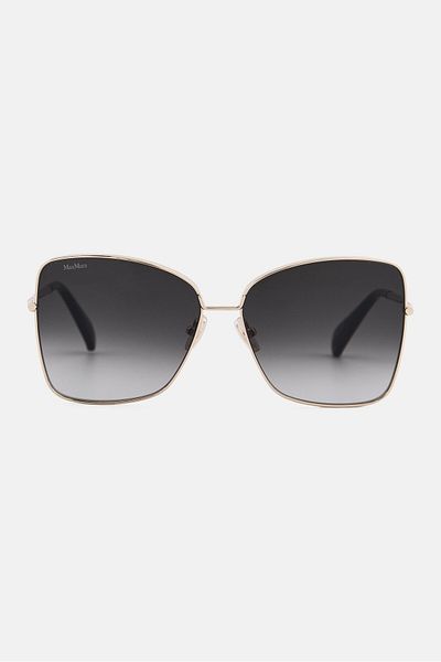 Max Mara Women MM009732P59 Polarized Square Sunglasses, Gold