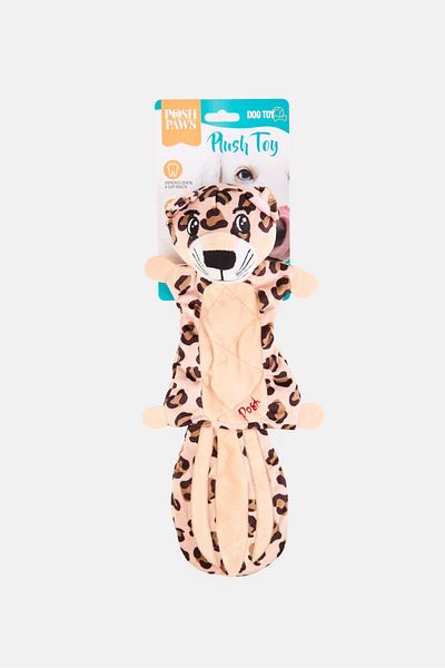 Posh Paws Cheetah Plush Dog Toy, Multicolor