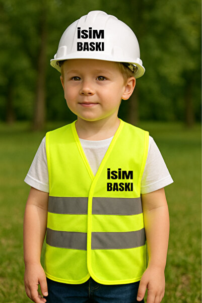 Teknik ÇOCUK MÜHENDİS YELEĞİ + BARET (baskı ve baret rengini soru kısmından bildirebilirsiniz)