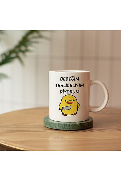 DİLAHOME I'M Dangerous My Baby Written Funny Character Printed Mug