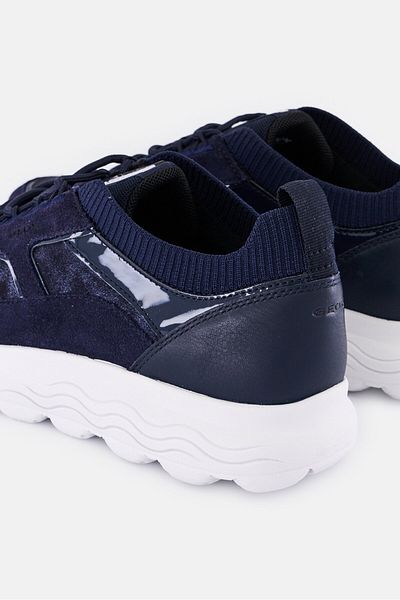 Geox Women Spherica C Lace Up Casual Shoes, Navy