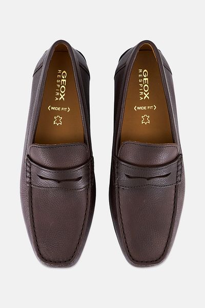 Geox Men Kosmopolis Wide Fit Slip On Loafers, Dark Brown